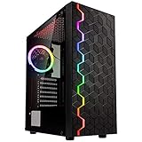 KOLINK Inspire K8 ARGB Midi-Tower, Tempered Glass Computergehäuse, PC Hülle, PC Gehäuse RGB Glas, Gaming PC Case, Computer Gehäuse, PC Tower Gehäuse, Schw