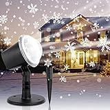 Led projektor weihnachten außen, EUKSRH Schneeflocke Projektor Lampe, 4 Drehmodi, IP65 Wasserdichter, Außen und Innen, Led Projektor Lichter für Party, Garten, Hochzeit, Halloween, Weihnachten dek