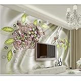 Gcbpwh Wandtattoo Wohnzimmer Tapete Kristall Blume Seide 3D Tapete Wohnzimmer Tv-Wand Schlafzimmer Küche Tapeten Wohnkultur Wandbild-350cmx245