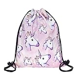 Smallbox 3D druck Frauen Klassische neue mode sporttaschen Reise rucksack (Unicorn pink)