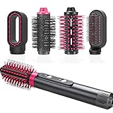 LUHUANONG Einstufiger Haartrockner und Volumizer Heißluftbürste, 4 in 1 Heißluftbürste, Negativ-Ionen-Elektro-Haarbürste, Lockenwickler-Kombination mit austauschbarem Bürstenkop