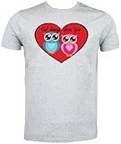 Owl Always Love You, Cartoon Eule T Shirt, grau - Größe: XXXL