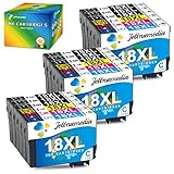 Jettruemedia 18XL Tintenpatronen für Epson 18 XL kompatibel mit Epson Expression Home XP-205 XP-215 XP-225 XP-305 XP-312 XP-315 XP-322 XP-325 XP-405 XP-412 XP-415 XP-422 XP- 425(18er Packs)