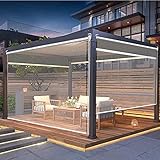 Jcnfa-Seitenzug- & Springrollos Outdoor Clear Roller Shade blind wasserdicht - wetterfeste Terrasse Klarvorhang für Pergola, Veranda, Pavillon, Cabana/Indoor mit Armaturen, 65/85/105/125/145/165