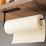 Kegii küchenrollenhalter Schwarz, Papierrollenhalter Edelstahl Rollenhalter Kleben an der Schrank ohne B
