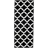 Carpeto Teppich Läufer Flur - Marokkanisches Teppichläufer – Kurzflor, Weich - für Wohnzimmer Schlafzimmer - ÖKO-TEX Zertifiziert - Furuvik Kollektion - Schwarz - 70 x 150