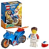 LEGO 60298 City Stuntz Raketen-Stuntbike, Set mit schwungradbetriebenem Motorrad und Rocket-Racer-Minifigur, Spielzeug für Jungen und M