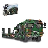 Mysta Technik Militärpanzer Modular Bausteine, Statische Version Panzer Exklusives Sammlerstück, 1912 Teile Tarnpanzer Transporter Klemmbausteine, Kompatibel mit Lego T