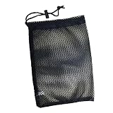 rockible Schwarze Golfballtasche, Netztasche mit Kordelzug, Mesh-Wäscheausrüstungshalter, Organizer, Golftasche, Aufbewahrungstaschen für Sport, Dusche, Fassungsvermögen 36 B