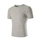 Streetwear Herren Sommer Rundhals Slim Fit Herren T-Shirt Basic Persönlichkeit Farbkontrast Schnürung Kurzarm Herren Shirt Hip Hop Style Herren F