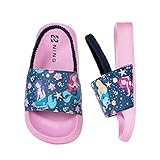 WateLves Kinder Badelatschen Badeschlappen Sommer Flache Hausschuhe Jungen Mädchen rutschfest Dusch Badeschuhe Kinder Pantoletten (Meerjungfrau-Pink, 26/27EU)