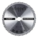 scheppach 7901202706 Zubehör Säge/HW-Universalsägeblatt, passend für die Kappzugsäge, Kappsäge, Gehrungssäge HM110MP, eignet Sich für Vollholz und Laminat, Durchmesser 254 x 30 x 2,2 mm / 28 Z