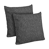 Selfitex 2er Set Kissenbezug, Dekokissen, Kissenhüllen ohne Füllung, Komfort-Polsterstoff mit Reißverschluss, für Sofa Couch Wohnzimmer, Kopfkissenbezug im Doppelpack (2X 40 x 40 cm, Anthrazit)