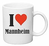 Kaffeetasse I Love Mannheim Keramik Höhe 9,5cm ? 8cm in Weiß