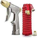 SHUBIAO-wwcha 22m Erweiterbarer Gartenschlauch Wasserschlauchrohr mit 10 Funktionen Düsen, 3-Schichten Latex-dauerhafter dichtlicher dichtender, flexibler Yard-Schlauch mit 3/4 Zoll Messing-Armaturen,