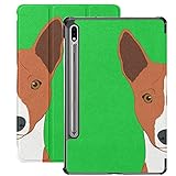 Grüner Hintergrund Puppy Dog Case Samsung Galaxy S7 für Samsung Galaxy Tab S7/s7 Plus Samsung S7 Case Stand Back Cover Samsung Tablet Case für Galaxy Tab S7 11 Zoll S7 Plus 12,4 Z