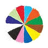 Baker Ross AG638 Glitzersand Farben für Kinder zum Basteln, Gestalten und Verzieren von Karten, Bastelarbeiten und Collagen im Sommer (12 Beutel)
