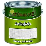 Grünwalder Wandfarbe in WEISS Isolierfarbe Nikotinsperre ANTI SCHIMMEL (1 L)