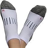 Wowerat 6 Paar Sport Sneaker Socken Damen Herren, Atmungsaktiv Antibakteriell, weiß, Gr. 43-46