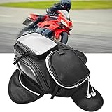 A-A Motorrad Tankrucksack, Magnet Tanktasche Mit Regenschutz, Motorrad Kraftstofftank Tasche Mit Großen Fenster, Oxford Satteltasche, Travel Tool Schwanz Gepäck