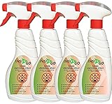 INSI GO 4x500ml Insekten Spray, hochwirksames Insekten Mittel auf Wasserbasis, hinterlässt Keine Flecken, geruchlos, brennt Nicht, ätzt Nicht und ohne Treibgase, mit Schnell- und Langzeitwirkung