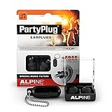 Alpine PartyPlug Gehörschutz Ohrstöpsel für Party, Musik, festivals, Disco und Konzerte sicher genießen - Hohe Musikqualität + Schlüsselanhänger - Hypoallergenes Material - Wiederverwendbar - Schw