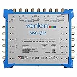 Venton Sat Multischalter 9/12 MSG I Multiswitch für bis zu 12 Teilnehmer I Sat-Verteiler 9 Eingänge 12 Ausgänge - UHD Full HD-TV 4K 3D I Empfang digitaler & terrestrischer Signale I inkl. N