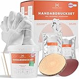 PalaceGarden Handabdruck Set für Paare [inkl. Holzpodest] - 3D Gipsabdruck Set für 2 Erwachsene Hände - Geschenk für Paare, Familien, als Hochzeitstag und Jahrestag Geschenk