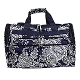 World Traveler Unisex-Erwachsene Reisetasche mit Blumenmuster, 48,3 cm, Weiß Gepck-Handgepck, Marineblaue B