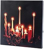 infactory Leinwandbild Weihnachten: LED-Leinwandbild Advent mit Kerzenflackern, Fernbedienung (LED Leinwandbild Weihnachten)
