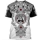 Viking 3D Tee Shirts Herren Damen Vintage T-Shirt Casual Tops Kurzarm Kleidung Sommer Streetwear Hip Hop XXL