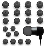 MMOBIEL 10 Paar Silikon Ohrstöpsel Ear Buds Set kompatibel mit Diverse Kopfhörer (Schwarz)