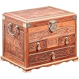 MUY Burmesische Palisander Schmuckschatulle große Kapazität Multi Mahagoni Schmuckschatulle im chinesischen Stil Hochzeitsschmuck Aufbewahrungsbox erweiterte Valentinstag Andenken Box für F