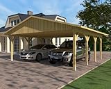 Carport Satteldach MONTE CARLO V 600cm x 600cm, Bausatz, KVH-Holz, Satteldachcarp