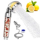 EKYJ Regenduschkopf Skin Care SPA-Anionen-Duschkopf Vitamin C Filterpatrone Zitrone Zitrusfruchtaroma Handduschkopf Badezimmer Duschkopf (Color : Shower Head Set)