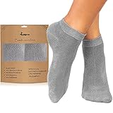 lampox® - Sneaker Bambussocken - 6 Paar - Geruchshemmend - Antibakteriell - Socken (39-42, Grau)