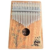 Rayzm Kalimba/Daumenklavier/Fingerklavier mit Zubehör, 17 Tasten Tragbares Finger-Marimbaphon-Instrument für Musikliebhaber/Anfänger (Massiv Mahagoni)