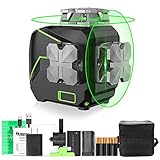 Huepar 2 x 360 Kreuzlinienlaser Grün mit Li-Ionen-Batterie, Umschaltbar 360 Grad Linienlaser Selbstnivellierenden Laser Level mit Pulsfunktion, inkl. Magnetische Halterung- S02CG