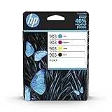 HP 903 (6ZC73AE) Multipack Original Druckerpatronen 1xBlau, 1xRot, 1xGelb, 1xSchwarz für HP OfficeJet 6950, 6951 HP OfficeJet Pro 6960, 6970, 6974