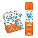 ARDAP Set 1 x 400 ml Flohspray + 2 x 100 ml Fogger gegen Flöhe + M