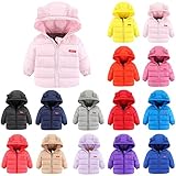 Kinder Puffer-Steppjacke Herbst Winter Mantel Bärenohrmütze Kapuzenjacke Reißverschluss Leichte Daunenjacke Jungen Mädchen Outdoor Windjacke Thermofutter Primaloftjacke Skijack