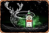 Cimily Vintage Jagermeister illutration Vintage Blechschild Metallschild Poster RetroIron Gemälde Plakette Kunst Wanddekoration 12 × 8 Z