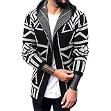 ADDZYY Herren Strickjacke Hoodie Strick Kapuzenpullover Cardigan Strickpullover Hooded Sweatshirt Freizeitpullover mit Kapuzen Herbst Gestrickt Übergangsjacke Sweatjacke Kapuzenjacke Trainingsjack