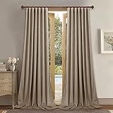 StangH Extra lange Vorhänge Samt – Hohe Decke Hohe Vorhänge 304,8 cm lang für Villa/Wohnzimmer, lichtblockierende energiesparende Türvorhänge, Kamelbeige, B 52 x L 120, 2