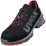 Uvex 1 - Sicherheitsschuhe S1 SRC ESD - Schwarz-Rot, Größe:35
