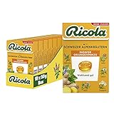 Ricola Ingwer Orangenminze, Schweizer Kräuterbonbon, 10 x 50g Böxli, ohne Zucker, Wohltuend g