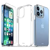 TUCCH Hülle Kompatibel mit iPhone 13 Pro, Transparente Handyhülle mit Displayfolie, Kratzfest Stoßfest Case Dünne Schutzhülle (TPU) für iPhone 13 Pro 2021, 6,1 Zoll, Crystal C