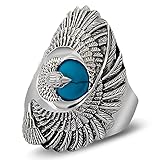 GLYIG Adler Ring für Damen Herren Mädchen 925 Sterling Silber Schmuck Geschenke zum Muttertag, Vintage Punk Diamant Schmuck für Damen Herren (Größe : 8)