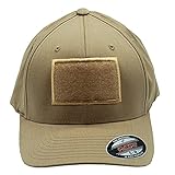 Café Viereck ® Unisex Cap Wooly Combed – mit Flauschfläche für Klett Patches (9 x 6 cm) – für Männer und Frauen (Sand S/M)