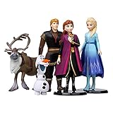 CBOSNF 5Pcs Eisprinzessin Mini Figuren Set, Cake Topper, Prinzessinnen Geburtstags Party Liefert Anime Tortenaufleger,Frozen Disney Die Eiskönigin Party Kuchen Dekoration Lieferung